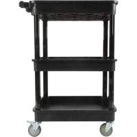 Chariot utilitaire avec tablette &agrave; bordure profonde, 3 tiers, 19" x 39-1/2" x 28-1/4", Capacit&eacute; 330 lb Cintas