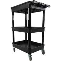 Chariot utilitaire avec tablette &agrave; bordure profonde, 3 tiers, 19" x 39-1/2" x 28-1/4", Capacit&eacute; 330 lb Cintas