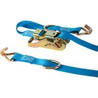 Ratchet Strap, J-Hook, 1" W x 16' L, 835 lbs. (379 kg) WLL Cintas