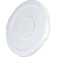 Couvercles ronds Brute, Couvercle plat, Plastique/Poly&eacute;thyl&egrave;ne, Convient aux contenants 15-5/8" dia. Cintas