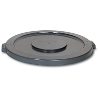Couvercles ronds Brute, Couvercle plat, Plastique/Poly&eacute;thyl&egrave;ne, Convient aux contenants 15-5/8" dia. Cintas
