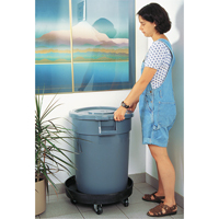 Socle roulant pour contenant &agrave; d&eacute;chets, Poly&eacute;thyl&egrave;ne, Noir Cintas