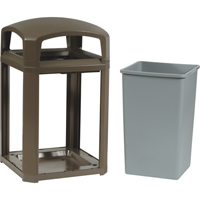 Landmark Series&reg; Classic Container Frame With Rigid Liner, Galvanized Steel, 35 US gal. Cintas