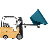 Self-Dumping Hopper, Steel, 1/2 cu.yd., Blue Cintas