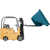 Self-Dumping Hopper, Steel, 3/4 cu.yd., Blue Cintas