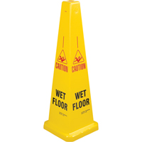 C&ocirc;nes de d&eacute;viation  Wet Floor , Anglais avec pictogramme Cintas