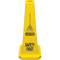 C&ocirc;nes de d&eacute;viation  Safety First , Anglais avec pictogramme Cintas