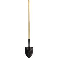 Round Point Shovel, Tempered Steel Blade, Wood, Straight Handle Cintas