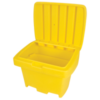 Heavy-Duty Outdoor Salt and Sand Storage Container, 30" x 24" x 24", 5.5 cu. Ft., Yellow Cintas