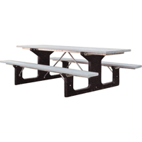 Recycled Plastic Picnic Tables, 6' L x 61-1/2" W, Grey Cintas