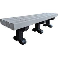 Banc de parc, Plastique recycl&eacute;, 72" lo x 17" la x 17" h, Gris Cintas