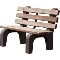 Bancs de parc, Plastique recycl&eacute;, 72" lo x 25" la x 31" h, Brun Cintas