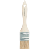 Pinceau &agrave; soies rases, Soie blanche, Manche Bois, Largeur de 1-1/2" Cintas