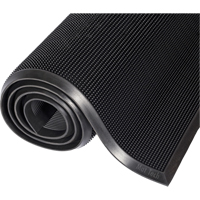 Tapis Mat-A-Dor, Caoutchouc, Grattoir Type, Motif Style pointe de doigt, 2' x 2-2/3', Noir Cintas