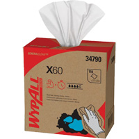 Chiffons X60 WypAll, Tout usage, 16-3/4" lo x 8-3/8" la Cintas