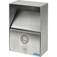 Smoking Receptacles, Wall-Mount, Stainless Steel, 3.3 Litres Capacity, 13-1/2" Height Cintas