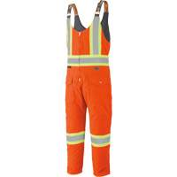 5538 High Visibility Quilted Duck Overalls, Cotton, X-Large, High Visibility Orange Cintas