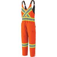 5538 High Visibility Quilted Duck Overalls, Cotton, X-Large, High Visibility Orange Cintas