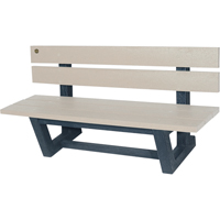 Outdoor Park Benches, Recycled Plastic, 60" L x 22-13/16" W x 29-13/16" H, Sand Cintas