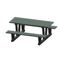 Recycled Plastic Outdoor Picnic Tables, 72" L x 60-5/16" W, Grey Cintas