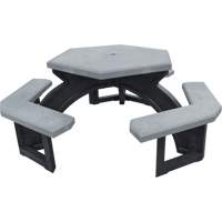 Recycled Plastic Hexagon Picnic Tables, 78" L x 78" W, Grey Cintas