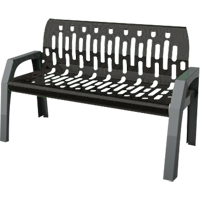 Stream Benches, Steel, 48" L x 25" W x 34" H, Black Cintas