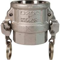 Coupleur &agrave; came et cannelure EZ Boss-Lock, Acier inoxydable, Type D, 1", NPT femelle, 250 PSI Cintas
