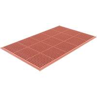 Tapis de s&eacute;rie Competitor, &agrave; fentes, 3' x 5' x 7/8", Orange, Caoutchouc naturel Cintas