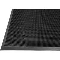 Tapis Gritstop Fingermat, Caoutchouc, Grattoir Type, Motif Textur&eacute;, 2' x 2-2/3', Noir Cintas