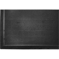 Tapis Gritstop Fingermat, Caoutchouc, Grattoir Type, Motif Textur&eacute;, 2' x 2-2/3', Noir Cintas
