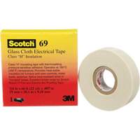Scotch&reg; Glass Cloth Tape, 19 mm (3/4") W x 20 m (66') L, 7 mils, White Cintas