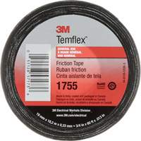 Temflex Cotton Friction Tape 1755, 19 mm (3/4") x 18.28 m (60'), Black Cintas