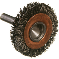 Brosses mont&eacute;es &agrave; fils cr&ecirc;p&eacute;s circulaires, 1-1/2", Fils 0,005", Tige 1/4" Cintas