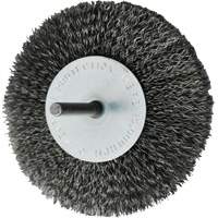 Brosses mont&eacute;es &agrave; fils cr&ecirc;p&eacute;s circulaires, 4", Fils 0,008", Tige 1/4" Cintas
