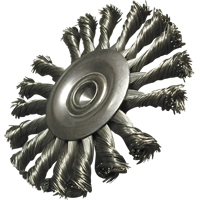 Brosses mont&eacute;es &agrave; fils nou&eacute;s circulaires, 3-1/2" dia., dia. Des fils 0,014", Tige 1/4" Cintas