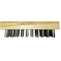 Flat Wire Butcher Block Brushes, Flat Steel Wire, 5 x 10 Wire Rows, 7-5/8" Long Cintas