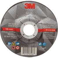 Silver Cut-Off Wheel, 4-1/2" x 0.045", 7/8" Arbor, Type 27, Ceramic, 13300 RPM Cintas