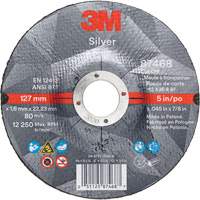 Silver Cut-Off Wheel, 5" x 0.045", 7/8" Arbor, Type 27, Ceramic, 12250 RPM Cintas