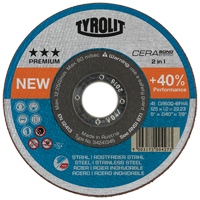 Cerabond Cutting Disc, 5" x 0.045", 7/8" Arbor, Type 1, Ceramic, 12250 RPM Cintas