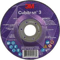 Cubitron 3 Depressed Centre Grinding Wheel, 4-1/2" x 1/4", 7/8" Arbor, Ceramic, Type T27 Cintas