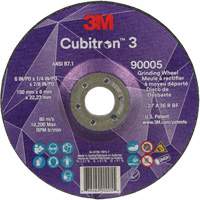 Cubitron 3 Depressed Centre Grinding Wheel, 6" x 1/4", 7/8" Arbor, Ceramic, Type T27 Cintas