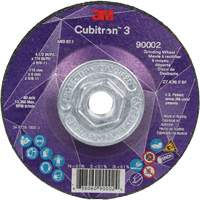 Meule a moyeu d&eacute;port&eacute; Cubitron 3, 4-1/2" x 1/4", Arbre 5/8"-11, C&eacute;ramique, Type T27 Cintas