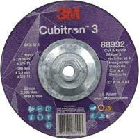 Cubitron 3 Cut and Grind Wheel, 7" x 1/8", 5/8"-11 Arbor, Type 27, 36 Grit, Ceramic Cintas