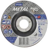 Meule &agrave; tronçonner m&eacute;tallique pour coupe &agrave; angle droit RightCut, 4-1/2" x 0,045", Arbre de 7/8", Type 27, Oxyde d'aluminium, 13580 Tr/min Cintas