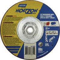 Disque de meulage et tronçonnage NorZon Plus SGZ, 7" x 1/8", Arbre de 5/8"-11, Type 27, C&eacute;ramique d'alumine Cintas