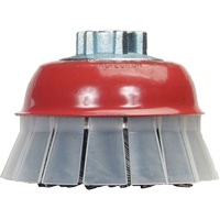 Brosse-boisseau &agrave; fils nou&eacute;s avec protecteur, 4" dia. x 5/8"-11 arbre Cintas