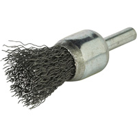 Brosse &agrave; fils cr&ecirc;p&eacute;s avec moyeu, 3/4", Fils 0,014", Tige 1/4" Cintas