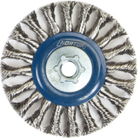 Roue compl&egrave;te de c&acirc;ble de torsion, Dia. 4", Fils 0,02", Arbre 5/8"-11, Acier inoxydable Cintas