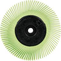 Brosse radiale en soies de pr&eacute;cision type A PN-RB avec adaptateur Scotch-Brite , C&eacute;ramique, Grain 50+, 6" dia. Cintas
