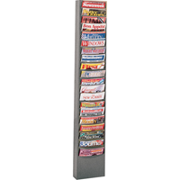 Pr&eacute;sentoirs, Stationnaire, 20 fentes, Acier, 13-1/8" la x 4-1/8" p x 58-1/2" h Cintas